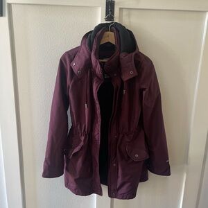 Abercrombie & Fitch Maroon All-Season Weather Jacket